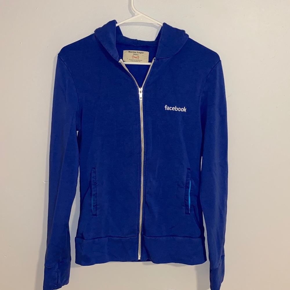 Marine Layer Blue Zip-Up Hoodie